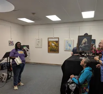 Hangin Out Art Show 2019 performance by Sharnell Tull Photo